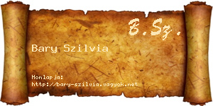 Bary Szilvia névjegykártya