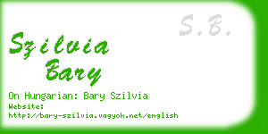 szilvia bary business card